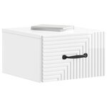 vidaXL Cabinet de chevet mural 2 Pièces Blanc brillant 34 5 x 33 x 20 cm