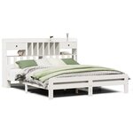 vidaXL Lit bibliothèque sans matelas blanc 180x200 cm bois pin massif