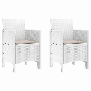 vidaXL Chaise de jardin 2 Pièces Blanc 53 x 49 x 85 cm PP