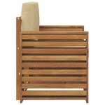 vidaXL Canapé d’extérieur Bois d'acacia massif et polyester Naturel