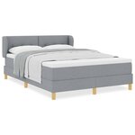 Lit à ressort vidaXL avec matelas - Gris clair  140x200 cm  Tissu
