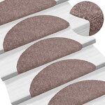 vidaXL Tapis d'escalier auto-adhésifs 15 pièces 56 x 17 x 3 cm Marron clair Demi-rond