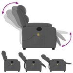 vidaXL Fauteuil inclinable de massage gris foncé tissu