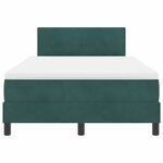 vidaXL Lit à ressort LED avec matelas Vert foncé 120 x 200 cm Velours