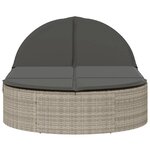 vidaXL Chaise longue double avec coussins gris clair résine tressée