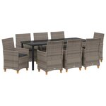 vidaXL Ensemble de salle à manger pour jardin 9 pc Gris polyrotin
