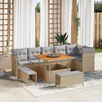 vidaXL Ensemble de canapé de jardin 9 Pièces beige et gris clair