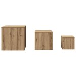 vidaXL Tables d'appoint 3 Pièces vieux bois bois d'ingénierie