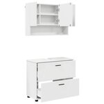 vidaXL Ensemble de mobilier de salle de bain avec tiroir 2 Pièces Blanc