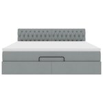 vidaXL Lit ottoman avec matelas gris clair 160x200 cm tissu