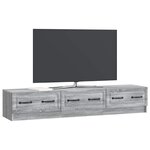 vidaXL Meuble TV Sonoma gris 147 x 34 5 x 27 cm Bois d'ingénierie
