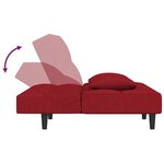 vidaXL Canapé-lit à 2 places et deux oreillers Rouge bordeaux Velours