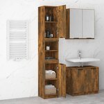 vidaXL Armoire de bain Chêne fumé 32x34x188 5 cm Bois d'ingénierie