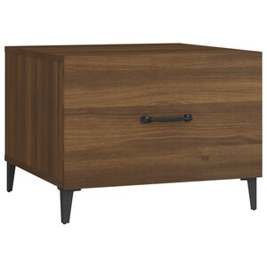 vidaXL Table basse avec pieds en métal Chêne marron 50x50x40 cm