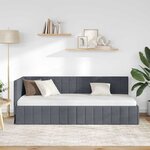 vidaXL Cadre de lit d'angle Gris foncé 80 x 200 cm Velours