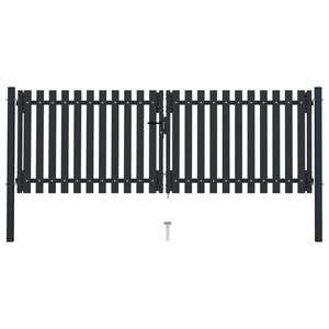 vidaXL Portail de clôture à double porte Acier 306x125 cm Anthracite