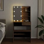 vidaXL Ensemble de coiffeuse avec LED chêne artisanal bois ingénierie