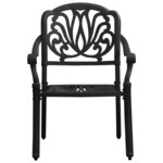 vidaXL Chaises de jardin lot de 2 Aluminium coulé Noir