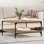 vidaXL Table basse chêne artisanal 80 x 80 x 40 cm Bois d'ingénierie