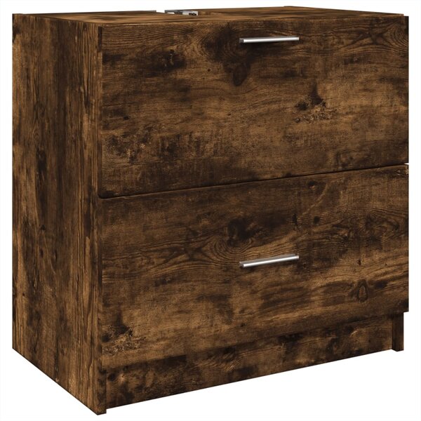 vidaXL Meuble d'évier chêne fumé 59x37x59 cm bois d'ingénierie