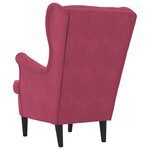 vidaXL Fauteuil rouge bordeaux velours