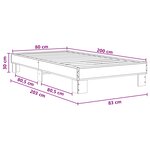 vidaXL Cadre de lit Sonoma gris 80 x 200 cm Bois d'ingénierie