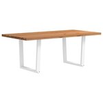 vidaXL Table à manger avec bord naturel 200x100x74cm bois massif chêne