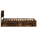 vidaXL Cadre de lit Chêne fumé 90 x 200 cm Bois d'ingénierie