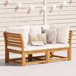 vidaXL Canapé de jardin avec coussins 2 places bois massif d'acacia