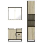 vidaXL Ensemble de meubles de salle de bain 3 Pièces chêne sonoma