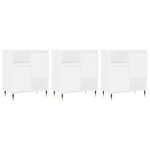vidaXL Buffets 3 Pièces Blanc Bois d'ingénierie