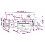 vidaXL Ensemble de canapés d'extérieur 6 pc Naturel et Crème