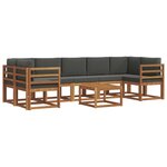 vidaXL Ensemble de canapés d'extérieur 8 pc Naturel et Anthracite