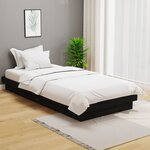 vidaXL Cadre de lit Noir Bois massif 100x200 cm