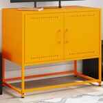 vidaXL Meuble TV jaune moutarde 68 5x39x60 5 cm acier