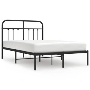 vidaXL Cadre de lit métal sans matelas avec tête de lit noir 120x190cm