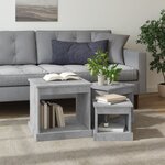 vidaXL Tables basses 3 Pièces gris béton bois d'ingénierie