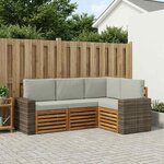 vidaXL Ensembles de canapés avec coussin 4 Pièces Bois d'Acacia Massif