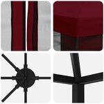 vidaXL Gazebo avec murs latéraux 6 x 3 m Bordeaux Polyester et Acier