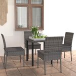 vidaXL Ensemble à manger de jardin 5 Pièces Résine tressée Gris