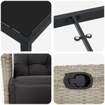 vidaXL Ensemble de salle à manger de jardin 3 pièces Gris clair Poly Rattan