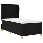vidaXL Lit à ressorts avec matelas Noir 200 x 90 cm tissu