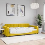vidaXL Lit de repos sans matelas jaune 90x200 cm velours