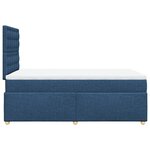 vidaXL Sommier à lattes de lit avec matelas Bleu 120x200 cm Tissu