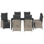 vidaXL Set de jardin 7 pièces gris clair poly rattan