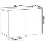 vidaXL Meuble TV mural chêne artisanal 60x30x41 cm