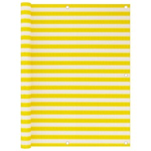 vidaXL Écran de balcon Jaune et blanc 120x600 cm PEHD