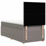 vidaXL Sommier à lattes de lit avec matelas Taupe 90x190 cm Tissu