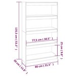 vidaXL Bibliothèque/Séparateur de pièce Gris 80x30x135 5 cm Pin massif