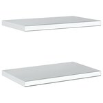 vidaXL Étagères murales 2 Pièces 50x30x3 cm argenté acier inoxydable